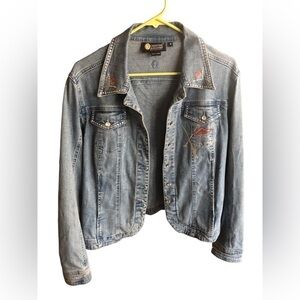 Christine‎ Alexander Denim Jean Jacket Embellised  Size M